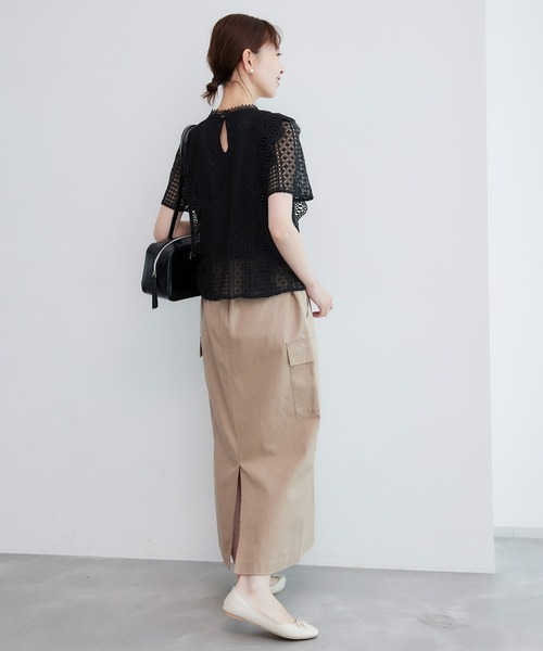ROPE' PICNIC(ロペピクニック)の「ショート丈レースブラウス(シャツ/ブラウス・レディース・オフホワイト/ブラック・38)」の4枚目の写真