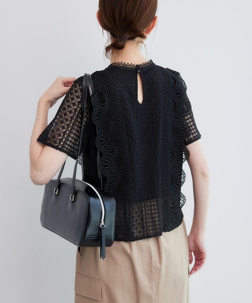 ROPE' PICNIC(ロペピクニック)の「ショート丈レースブラウス(シャツ/ブラウス・レディース・オフホワイト/ブラック・38)」の6枚目の写真