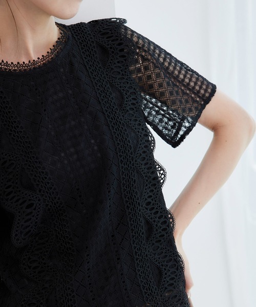 ROPE' PICNIC(ロペピクニック)の「ショート丈レースブラウス(シャツ/ブラウス・レディース・オフホワイト/ブラック・38)」の8枚目の写真