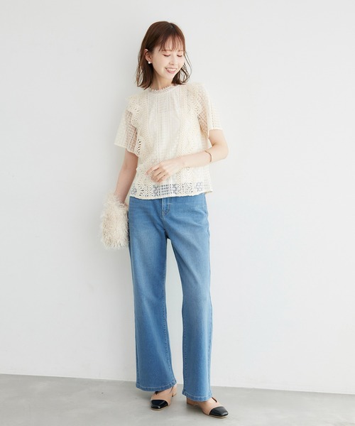 ROPE' PICNIC(ロペピクニック)の「ショート丈レースブラウス(シャツ/ブラウス・レディース・オフホワイト/ブラック・38)」の10枚目の写真