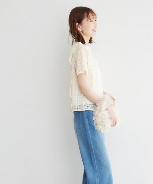 ROPE' PICNIC(ロペピクニック)の「ショート丈レースブラウス(シャツ/ブラウス・レディース・オフホワイト/ブラック・38)」の11枚目の写真