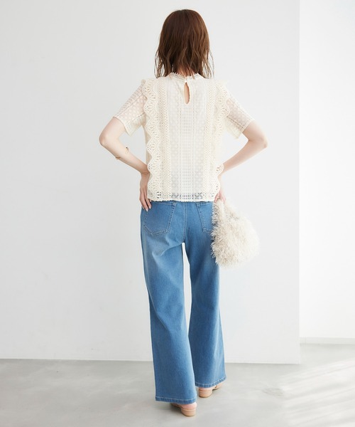 ROPE' PICNIC(ロペピクニック)の「ショート丈レースブラウス(シャツ/ブラウス・レディース・オフホワイト/ブラック・38)」の12枚目の写真