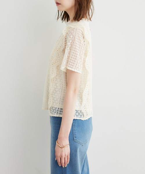 ROPE' PICNIC(ロペピクニック)の「ショート丈レースブラウス(シャツ/ブラウス・レディース・オフホワイト/ブラック・38)」の17枚目の写真
