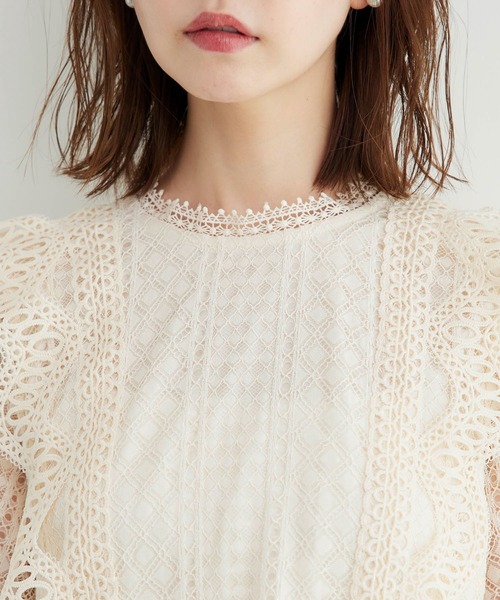 ROPE' PICNIC(ロペピクニック)の「ショート丈レースブラウス(シャツ/ブラウス・レディース・オフホワイト/ブラック・38)」の19枚目の写真