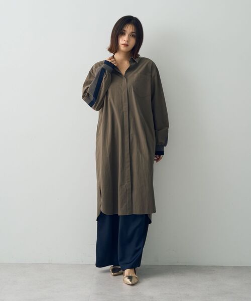 【セール】リブMIXシャツワンピース（シャツワンピース）｜Editt by YECCA VECCA（エディットバイイェッカヴェッカ） 7,194円