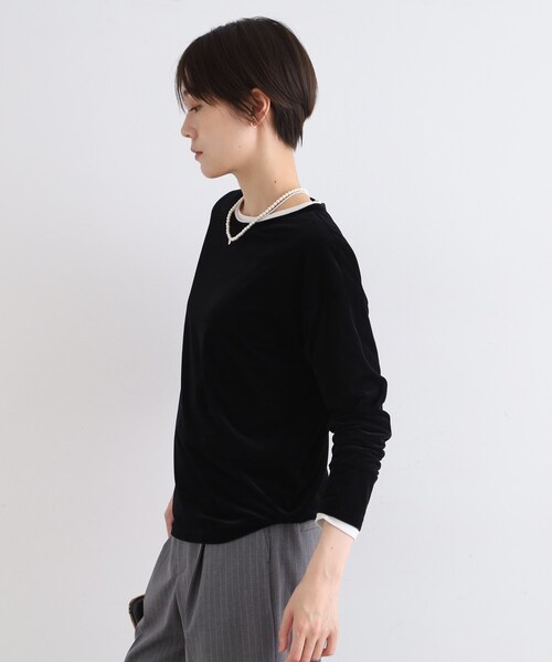 INDIVI（インディヴィ）の「◆【洗える】コンパクトベロアカットソー（Tシャツ/カットソー・レディース・ライトグレー/ブラック/オフホワイト・40/38/19/15 /13/05）」の14枚目の写真