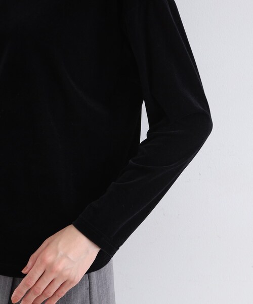 INDIVI（インディヴィ）の「◆【洗える】コンパクトベロアカットソー（Tシャツ/カットソー・レディース・ライトグレー/ブラック/オフホワイト・40/38/19/15 /13/05）」の6枚目の写真