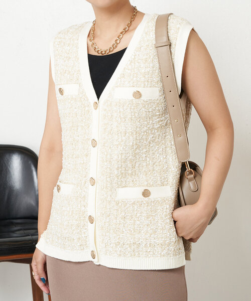 チェックツイードベスト