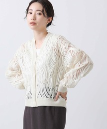 Gready Brilliant | ３ＤレースＶネックカーディガン(カーディガン/ボレロ)