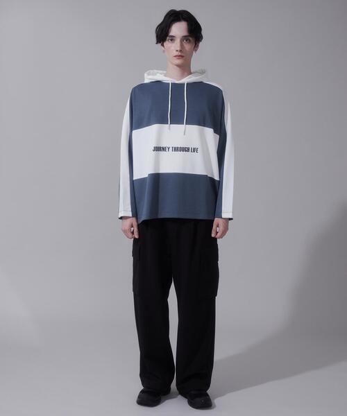 BROWNY(ブラウニー)の「BROWNY/ドルマンポンチフードT(Tシャツ/カットソー・メンズ・ホワイト/ブルー・LARGE/MEDIUM)」の17枚目の写真