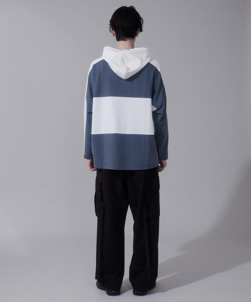 BROWNY(ブラウニー)の「BROWNY/ドルマンポンチフードT(Tシャツ/カットソー・メンズ・ホワイト/ブルー・LARGE/MEDIUM)」の19枚目の写真