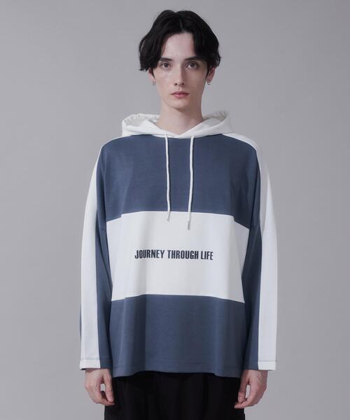 BROWNY(ブラウニー)の「BROWNY/ドルマンポンチフードT(Tシャツ/カットソー・メンズ・ホワイト/ブルー・LARGE/MEDIUM)」の13枚目の写真