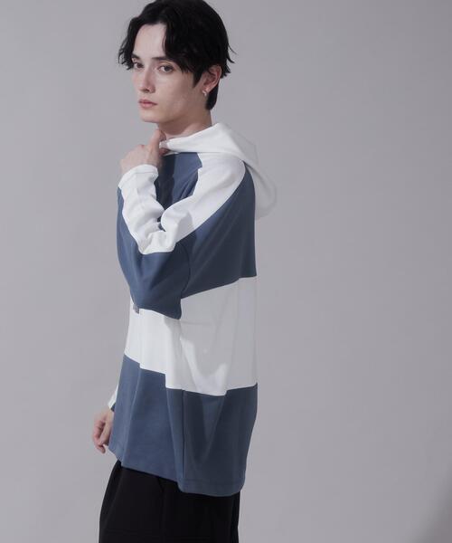 BROWNY(ブラウニー)の「BROWNY/ドルマンポンチフードT(Tシャツ/カットソー・メンズ・ホワイト/ブルー・LARGE/MEDIUM)」の14枚目の写真