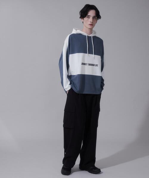 BROWNY(ブラウニー)の「BROWNY/ドルマンポンチフードT(Tシャツ/カットソー・メンズ・ホワイト/ブルー・LARGE/MEDIUM)」の16枚目の写真