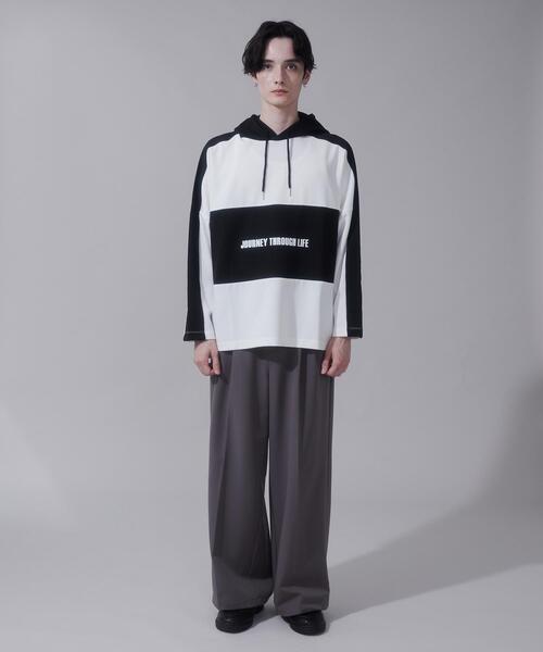 BROWNY(ブラウニー)の「BROWNY/ドルマンポンチフードT(Tシャツ/カットソー・メンズ・ホワイト/ブルー・LARGE/MEDIUM)」の9枚目の写真