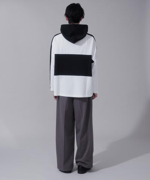 BROWNY(ブラウニー)の「BROWNY/ドルマンポンチフードT(Tシャツ/カットソー・メンズ・ホワイト/ブルー・LARGE/MEDIUM)」の11枚目の写真