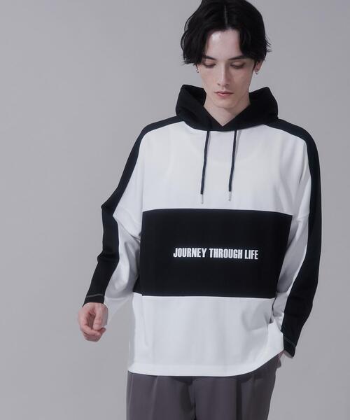 BROWNY(ブラウニー)の「BROWNY/ドルマンポンチフードT(Tシャツ/カットソー・メンズ・ホワイト/ブルー・LARGE/MEDIUM)」の6枚目の写真