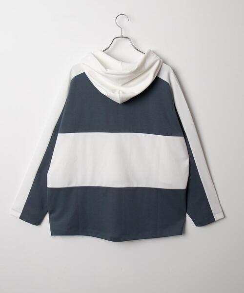BROWNY(ブラウニー)の「BROWNY/ドルマンポンチフードT(Tシャツ/カットソー・メンズ・ホワイト/ブルー・LARGE/MEDIUM)」の22枚目の写真