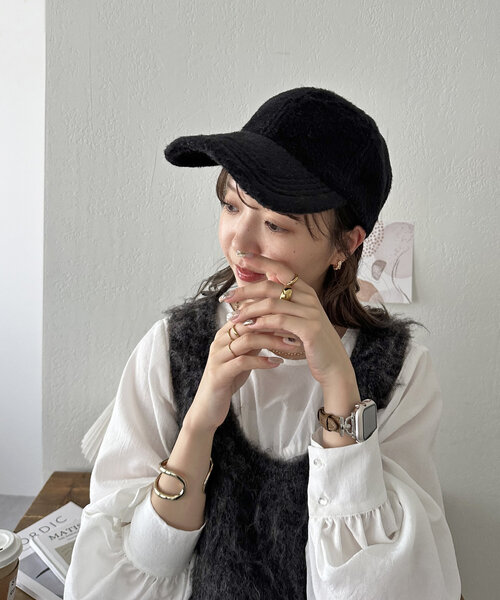 DISCOAT（ディスコート）の「シャギーキャップ（キャップ・レディース・モカ/ブラック・FREE）」の18枚目の写真