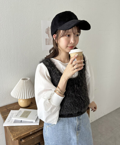 DISCOAT（ディスコート）の「シャギーキャップ（キャップ・レディース・モカ/ブラック・FREE）」の19枚目の写真