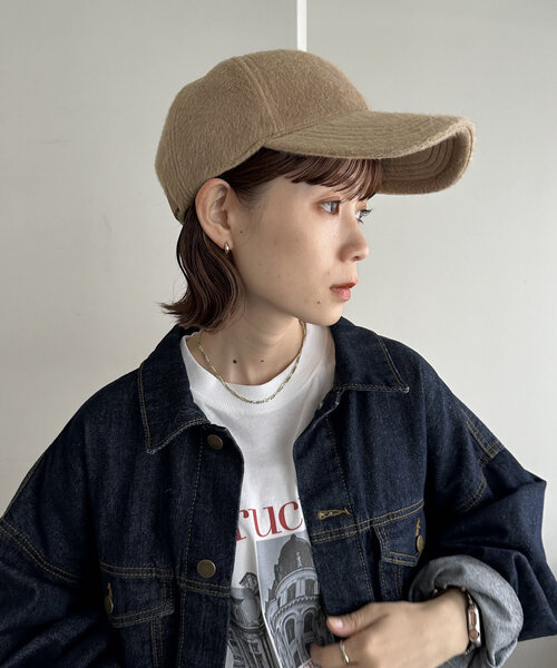 DISCOAT（ディスコート）の「シャギーキャップ（キャップ・レディース・モカ/ブラック・FREE）」の4枚目の写真