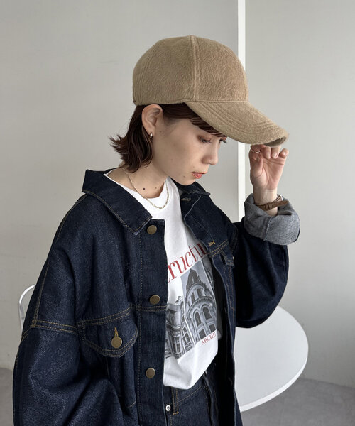 DISCOAT（ディスコート）の「シャギーキャップ（キャップ・レディース・モカ/ブラック・FREE）」の5枚目の写真