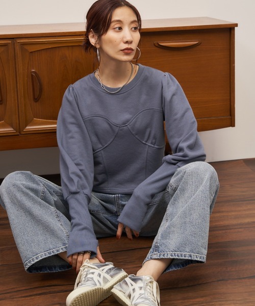 Auntie Rosa Holiday（アンティローザホリデー）の「クロップドコルセットデザインスウェット（スウェット・レディース・グレー/チャコールグレー/ブルー・FREE）」の17枚目の写真