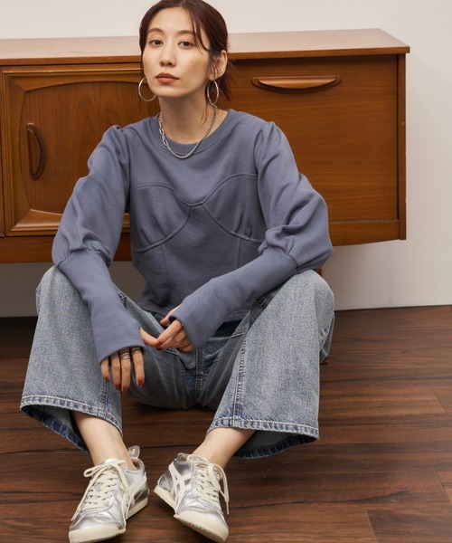 Auntie Rosa Holiday（アンティローザホリデー）の「クロップドコルセットデザインスウェット（スウェット・レディース・グレー/チャコールグレー/ブルー・FREE）」の18枚目の写真