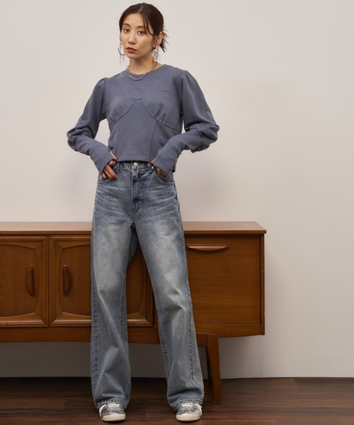 Auntie Rosa Holiday（アンティローザホリデー）の「クロップドコルセットデザインスウェット（スウェット・レディース・グレー/チャコールグレー/ブルー・FREE）」の19枚目の写真