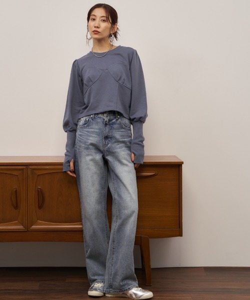 Auntie Rosa Holiday（アンティローザホリデー）の「クロップドコルセットデザインスウェット（スウェット・レディース・グレー/チャコールグレー/ブルー・FREE）」の20枚目の写真