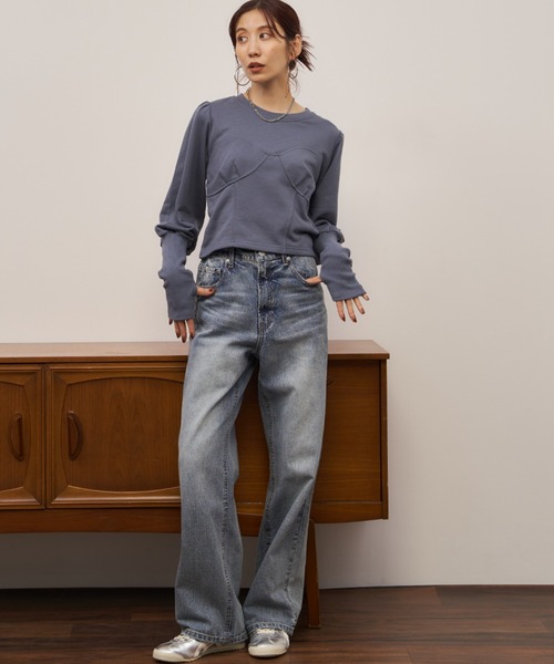 Auntie Rosa Holiday（アンティローザホリデー）の「クロップドコルセットデザインスウェット（スウェット・レディース・グレー/チャコールグレー/ブルー・FREE）」の21枚目の写真