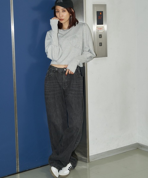 Auntie Rosa Holiday（アンティローザホリデー）の「クロップドコルセットデザインスウェット（スウェット・レディース・グレー/チャコールグレー/ブルー・FREE）」の10枚目の写真