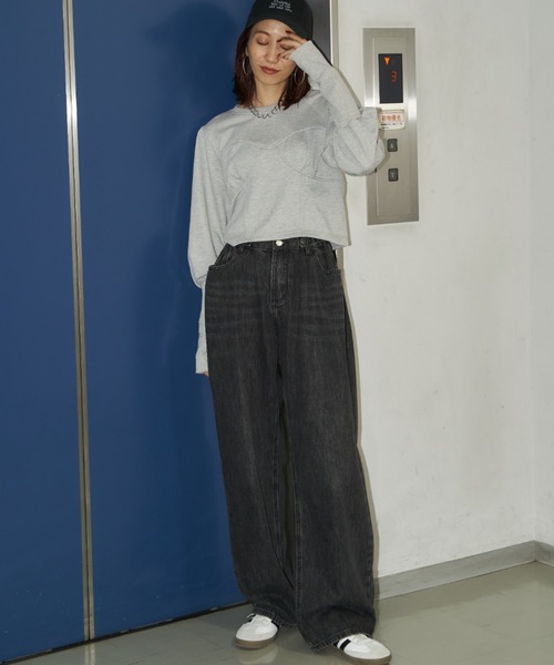 Auntie Rosa Holiday（アンティローザホリデー）の「クロップドコルセットデザインスウェット（スウェット・レディース・グレー/チャコールグレー/ブルー・FREE）」の11枚目の写真