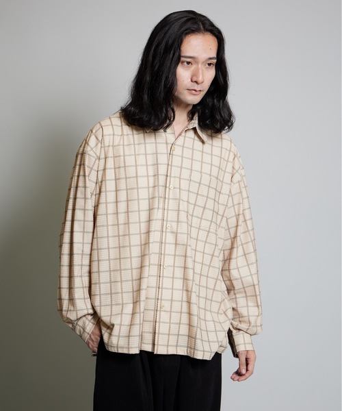 MandO(エムオー)(エムオー)の「【MandO】コーデュロイチェックアソートレギュラーシャツ(シャツ/ブラウス・メンズ・ベージュ系/ブルー系・MEDIUM/LARGE)」の1枚目の写真