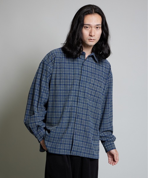 MandO(エムオー)(エムオー)の「【MandO】コーデュロイチェックアソートレギュラーシャツ(シャツ/ブラウス・メンズ・ベージュ系/ブルー系・MEDIUM/LARGE)」の2枚目の写真