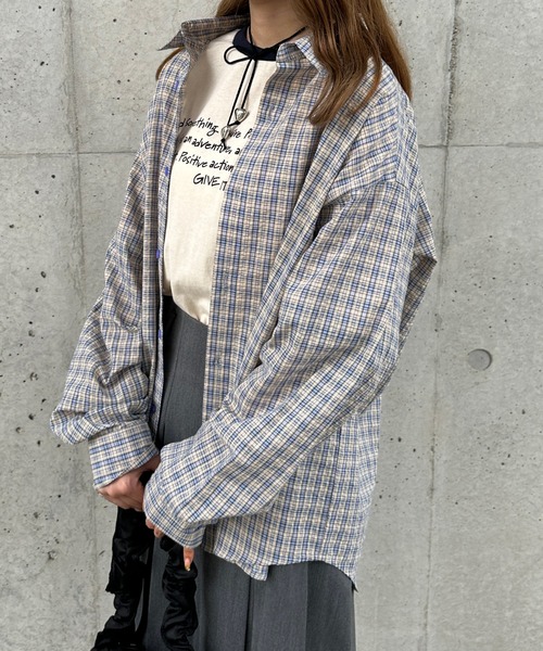 CELT&COBRA★入手困難★希少サイズL★格子チェック ウール長袖シャツ 黒 1%13 BLACK OPEN SHIRT - GREED CYBER SHOP