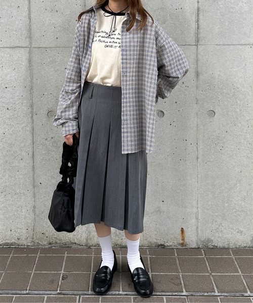 kutir(クティール)の「オーバーサッカーチェックシャツ(シャツ/ブラウス・レディース・ライトブルー/ブルー/グリーン/レッド/ホワイト/ブラック・FREE)」の14枚目の写真