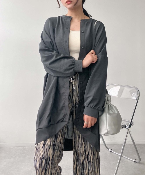 AS KNOW AS plus(アズノゥアズプラス)の「◇ゆるり切り替えコクーンカーディガン(カーディガン/ボレロ・レディース・ボルドー/グレイッシュベージュ/チャコールグレー/ダークグリーン/ベージュ系/ダークグリーン系/グレー系/ネイビー系/ベージュ系1/ダークグリーン系1/オレンジ系1/グレー系1/ダークグリーン系2/ベージュ系2/ネイビー系2/グレー系2/ホワイト系その他3/ブルー系3/グレー系3/ベージュ系3/グレー系4/ネイビー系4/ベージュ系4/ダークグリーン系4・FREE)」の7枚目の写真