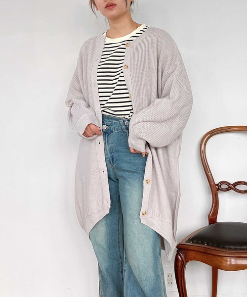 AS KNOW AS plus(アズノゥアズプラス)の「◇ゆるり切り替えコクーンカーディガン(カーディガン/ボレロ・レディース・ボルドー/グレイッシュベージュ/チャコールグレー/ダークグリーン/ベージュ系/ダークグリーン系/グレー系/ネイビー系/ベージュ系1/ダークグリーン系1/オレンジ系1/グレー系1/ダークグリーン系2/ベージュ系2/ネイビー系2/グレー系2/ホワイト系その他3/ブルー系3/グレー系3/ベージュ系3/グレー系4/ネイビー系4/ベージュ系4/ダークグリーン系4・FREE)」の11枚目の写真