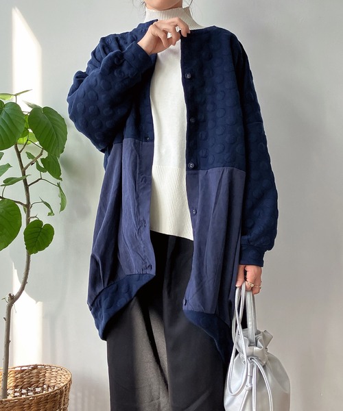 AS KNOW AS plus(アズノゥアズプラス)の「◇ゆるり切り替えコクーンカーディガン(カーディガン/ボレロ・レディース・ボルドー/グレイッシュベージュ/チャコールグレー/ダークグリーン/ベージュ系/ダークグリーン系/グレー系/ネイビー系/ベージュ系1/ダークグリーン系1/オレンジ系1/グレー系1/ダークグリーン系2/ベージュ系2/ネイビー系2/グレー系2/ホワイト系その他3/ブルー系3/グレー系3/ベージュ系3/グレー系4/ネイビー系4/ベージュ系4/ダークグリーン系4・FREE)」の1枚目の写真