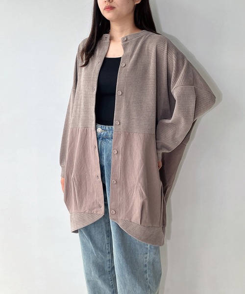 AS KNOW AS plus(アズノゥアズプラス)の「◇ゆるり切り替えコクーンカーディガン(カーディガン/ボレロ・レディース・ボルドー/グレイッシュベージュ/チャコールグレー/ダークグリーン/ベージュ系/ダークグリーン系/グレー系/ネイビー系/ベージュ系1/ダークグリーン系1/オレンジ系1/グレー系1/ダークグリーン系2/ベージュ系2/ネイビー系2/グレー系2/ホワイト系その他3/ブルー系3/グレー系3/ベージュ系3/グレー系4/ネイビー系4/ベージュ系4/ダークグリーン系4・FREE)」の9枚目の写真