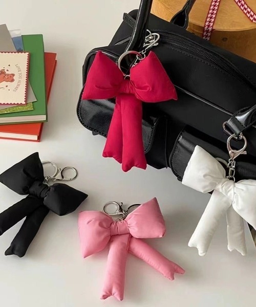 セール】ぷっくりリボンキーリング/キーチャーム（キーホルダー