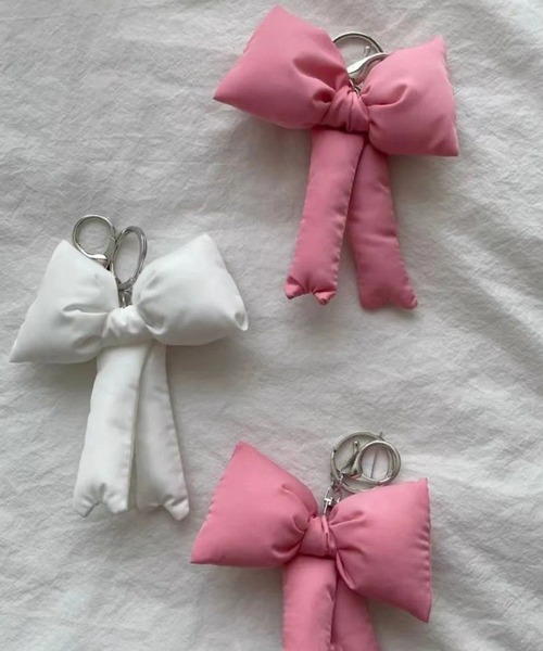 セール】ぷっくりリボンキーリング/キーチャーム（キーホルダー