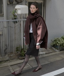 LE CIEL BLEU（ルシェルブルー）の「ダブルフェイススカーフウールコート / Double Face Scarf Wool Coat（その他アウター）」