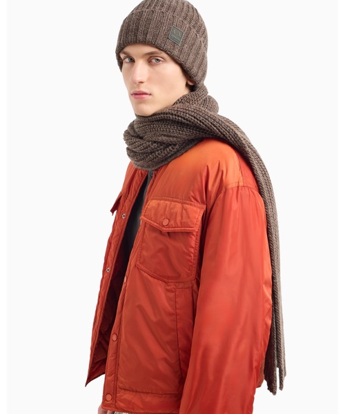 ARMANI EXCHANGE(アルマーニエクスチェンジ)の「【A|X アルマーニ エクスチェンジ】AXロゴパッチ ニットキャップ(ニットキャップ/ビーニー・メンズ・カーキ・FREE)」の3枚目の写真