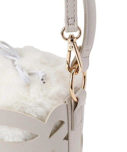 EDIT COLOGNE（エディットコロン）の「カットワークバケツバッグ（ショルダーバッグ・レディース・ホワイト/ブラック・ﾌﾘ-）」の9枚目の写真