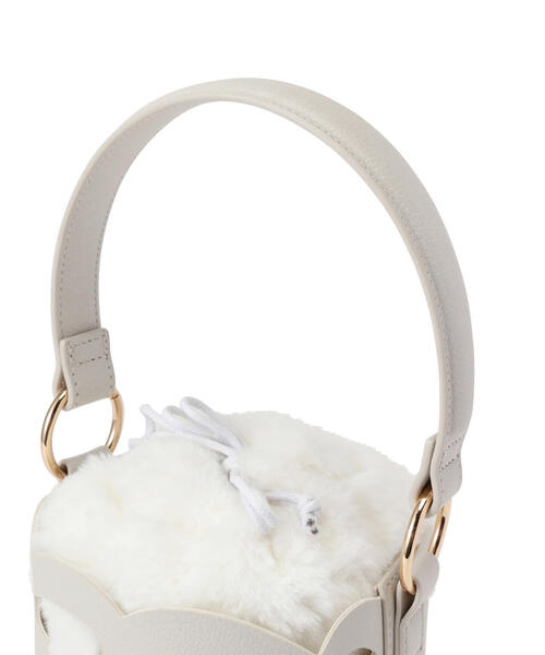 EDIT COLOGNE（エディットコロン）の「カットワークバケツバッグ（ショルダーバッグ・レディース・ホワイト/ブラック・ﾌﾘ-）」の10枚目の写真