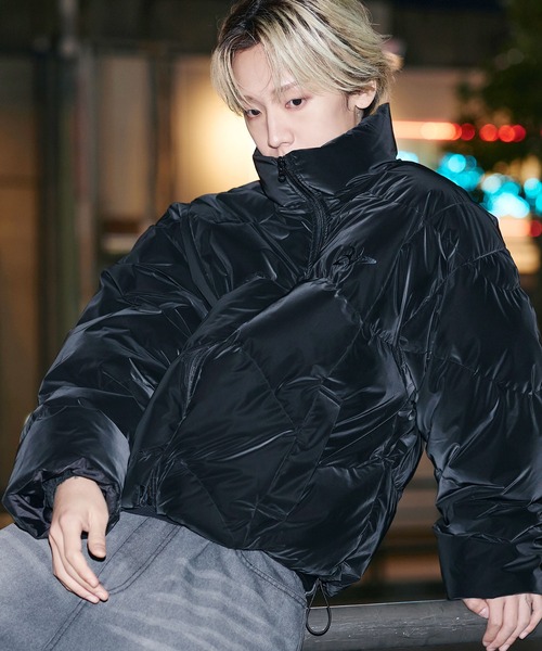 MSG（エムエスジー）の「【フィルパワー600】機能性 中綿キルティング ショート丈ジャケット（ダウンジャケット/コート・メンズ・ブラウン/チャコール/ブラック/ブラック系/レオパード/グレー・XL/S/M/L）」の12枚目の写真