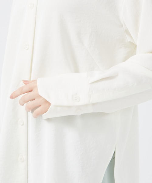 qualite(カリテ)の「スライトラスターシャツ(シャツ/ブラウス・レディース・ブルー/ブラック/ホワイト・フリー)」の12枚目の写真