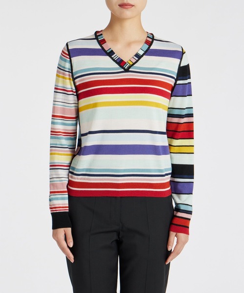 Paul Smith（ポールスミス）の「ウィメンズ フラワーカラー ストライプ ニット / 245910 KN138（ニット/セーター・レディース・マルチ・MEDIUM）」の6枚目の写真